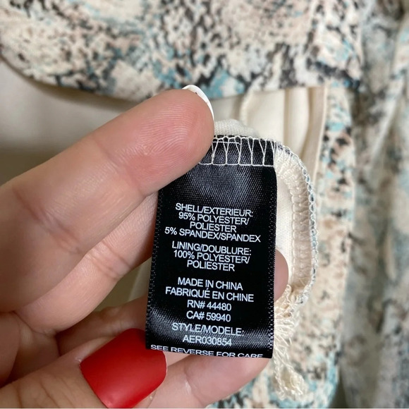 ✨NWT AFRM X Nordstrom Blue Tan Snake Reptile Skin Cutout Thong Bodysuit Size XL - Picture 8 of 9